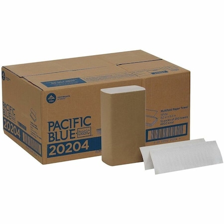 Georgia-Pacific Pacific Blue Basic® Multifold Paper Towels By Gp Pro (Georgia-Pacific), White, 4,000 Towels Per Case 20204