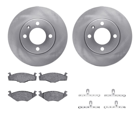 Dynamic Friction Co DFC Rotors with EURO 5000 Ceramic Brake Pads includes Hardware 6612-74014