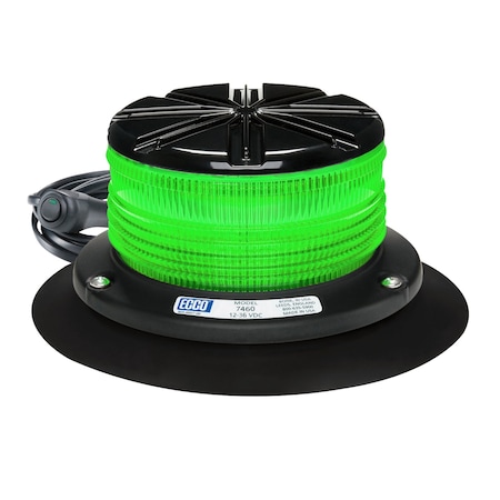 Ecco Led Beacon, Low Profile, Vac-Mag, Green 7460G-VM