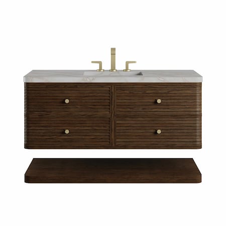 James Martin Vanities Allamari 48" Single Vanity, Sable w/3 CM Victorian Silver Top w/FreePower Wireless Charger D640-V48-SBL-FVSL