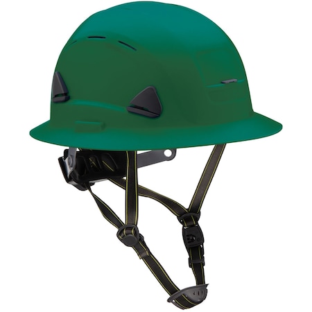 Fibre-Metal By Honeywell Type II Vented, Full Brim Industrial Climbing Helmet w/HDPE Shell, 8-Point Textile Suspension, Wheel R CSH13004