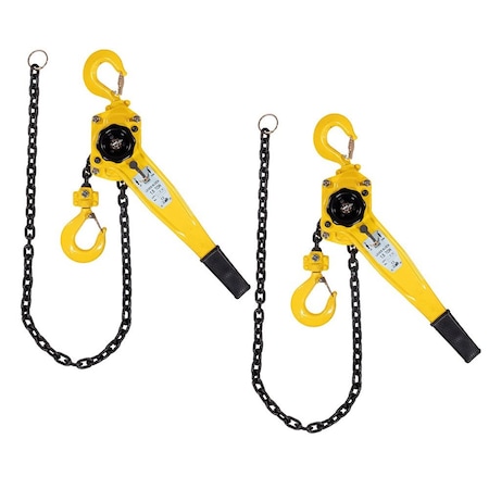 Mytee Products Viking Manual Lever Chain Hoist 1-1/2 Ton 3300 lbs 20 ft Lift 2 Hooks, 2PK LCH-15-20Lx2