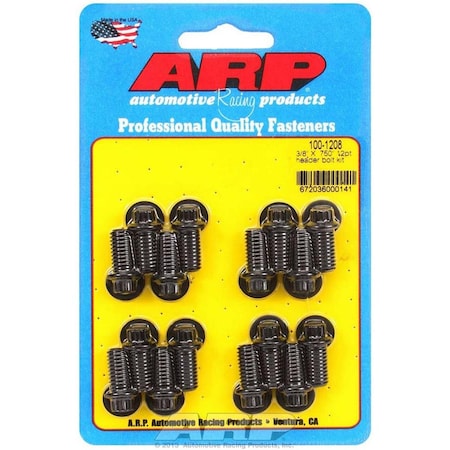 Arp 100-1208 12-Point Header Bolt Kit - 0.38 x 0.75 in. UHL, 16PK ARP100-1208