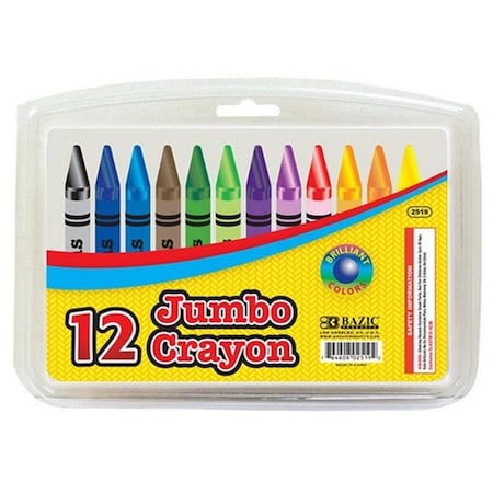 Bazic Products Bazic  BAZIC 12 Color Premium Quality Jumbo Crayons, 24PK 2519