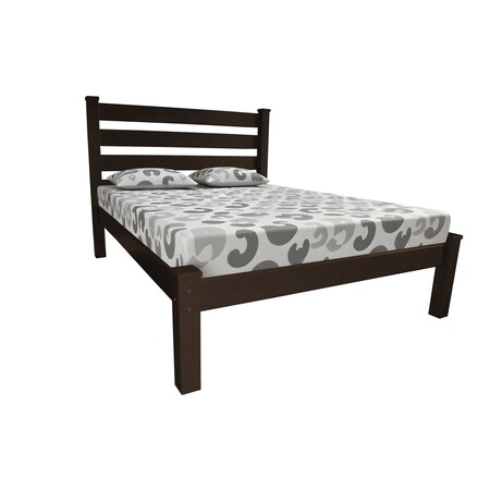 Homeroots Brown Solid Wood Queen Bed Frame 546895