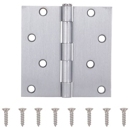 Prosource Square Corner Door Hinge, Steel, Satin Chrome, Loose Pin, 180 deg Range of Motion 20339SCX