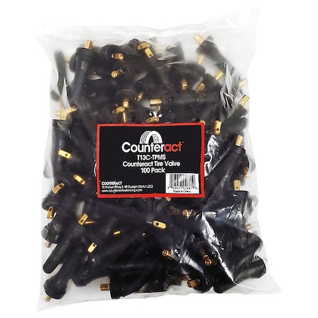 Counteract Valve Stems, Straight, 80 psi, PKG 100 T13C-TPMS