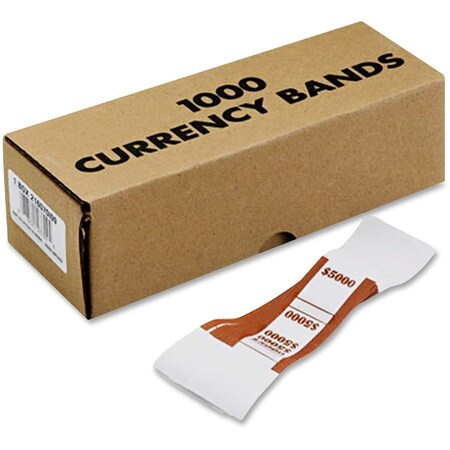 Coin-Tainer Currency Straps, Brown, 5,000 i, PK1000 216070I09