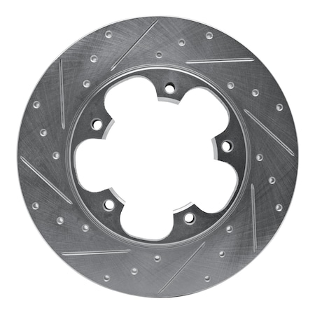 Dynamic Friction Co DFC Brake Rotor - Drilled and Slotted - Silver 631-54228L