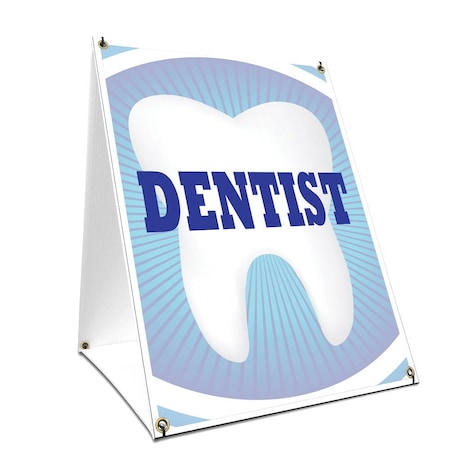 Signmission Dentist, 24 Inch x 18 Inch A-frame Yard Sign, Plastic Sign SBC-1824-Dentist