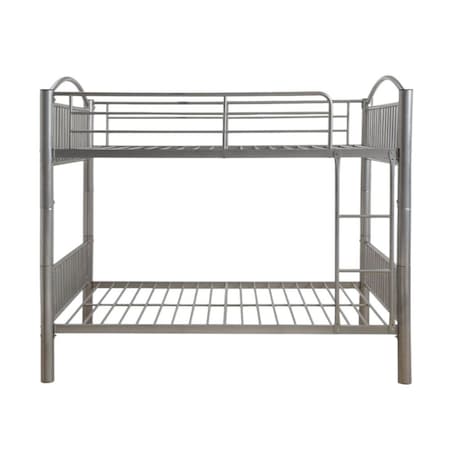 Homeroots Silver Full Over Full Metal Bunk Bed 286166