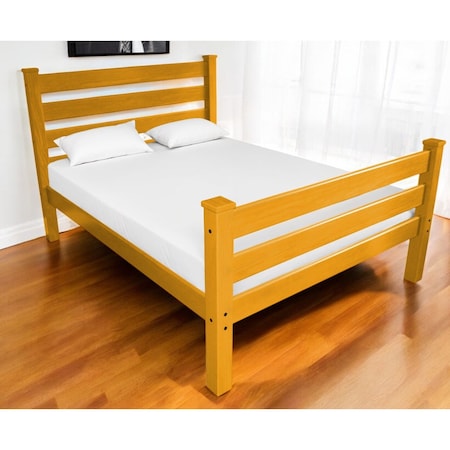 Homeroots Orange Solid Wood Queen Bed Frame 548166