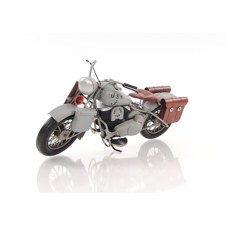 Homeroots 6" Grey Metal Hand Painted Decorative Motorcycle 401112