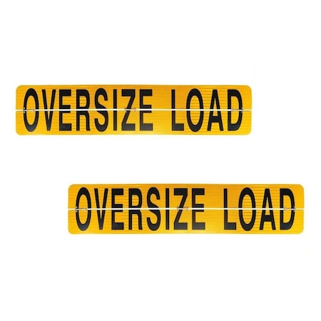 Mytee Products 18inx84in Hinged Aluminum Oversize Load Sign/Banner for Trucks Vehicle Trailer, 2PK AL-OVERSIZE8418x2