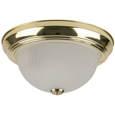 Sunlite 11in. Decorative Dome Ceiling Fixture, Polished Brass Finish, Frosted Glass 04574-SU