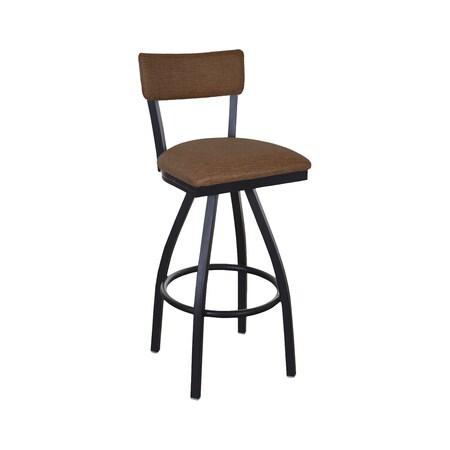 Bfm Seating Bristol Swivel Barstool - Grade 4 Upholstered Seat & Back - Steel Frame - Sand Black Finish 4301SSTT022-SB