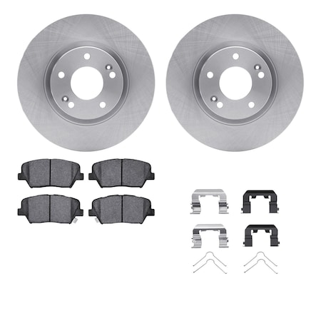 Dynamic Friction Co DFC Brake Rotor with 5000 Brake Pads and Hardware Kit 6512-03402