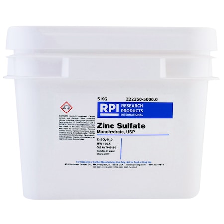 Rpi Zinc Sulfate Monohydrate, USP 5 Kilograms Z22350-5000.0