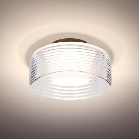 Besa Lighting Belu Ceiling, Clear Shade, Bronze Finish, 1x5W LED BELUCLC-LED-BR