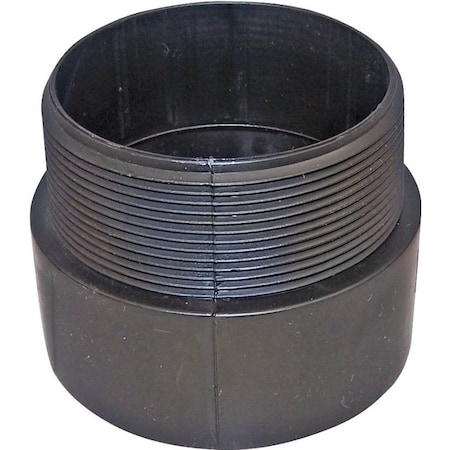 Genova CANPLAS Pipe Adapter, 4 in, MNPT x Hub, ABS, Black, SCH 40 Schedule 102874BC