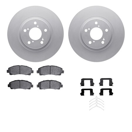 Dynamic Friction Co DFC GEOSPEC Coated Rotors with 5000 Brake Pads - Ceramic and Hardware 4512-59178