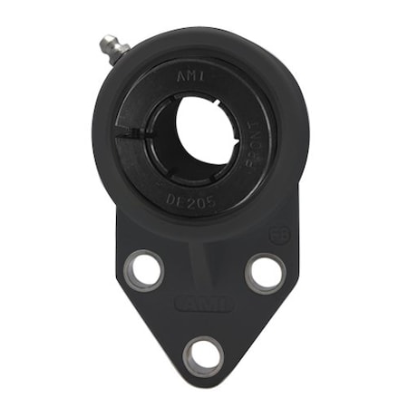 Ami Bearings SINGLE ROW BALL BEARING - 20MM WIDE ACCU-LOC BLACK 3-BOLT FLANGE BRACKET UEFBL204B
