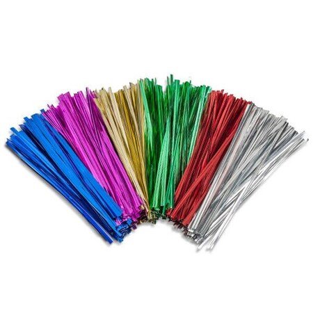 Nashville Wraps 4 Inch Metallic Twist Tie Assortment, 1000PK MTTA4