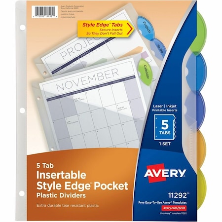 Avery Insertable Style Edge Plastic Dividers 11292