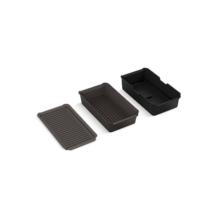 Kohler Three-piece workstation sink accessory set Dark Warm Neutrals 35478-DRK