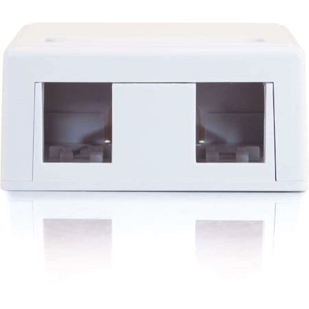 C2G KEYSTONE SURFACE MOUNT BOX 2-PORT WHT 3833