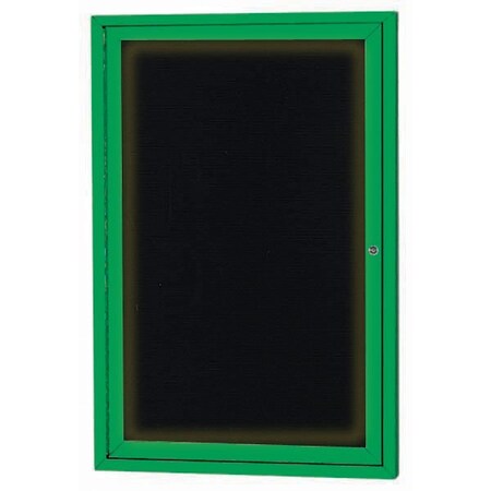Aarco Illuminated Outdoor Enclosed Directory w/ Al Frame, Powder Coated Green, 24''Hx18''W OADC2418IG