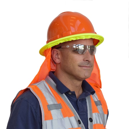 Cor-Brite Hard Hat Neck Shade, Lime/Silver Tape VNS100