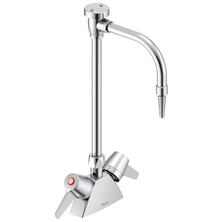 Delta Commercial W67 Series Mixing Faucet Two Handle Deck-Mount Laboratory Mixing Faucet In Chrome W6700-10-C