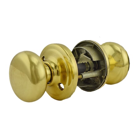 Kwikset Hancock Knob Vestibule Door Lock SmartKey , New Chassis , 6AL Latch, RCS Strike Bright Brass Finish 750H-3S