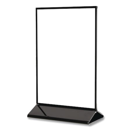Deflecto Tabletop Sign and Menu Holder, 8.5 x 11 Insert, Clear with Black Frame 4430