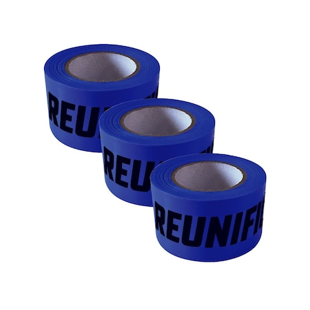 Factory 2 U Products Reunification Boundary Tape, Caution Tape, Blue, 500ft, Bold White Print, 3PK 803835