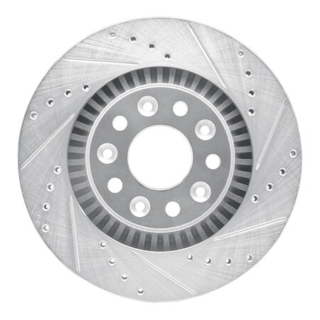 Dynamic Friction Co DFC Brake Rotor - Drilled and Slotted - Silver 631-54052R