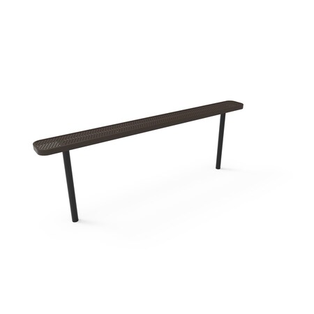 Mytcoat 8ft Outdoor Bench without Back, Inground, Brown, Punched Steel, Industry Standard Coating 804288
