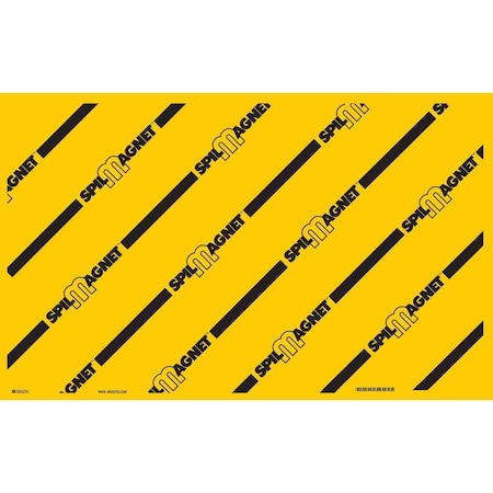 Brady Spill Magnet Drain Cover: Vinyl, Black on Yellow, 36in. x 24in. 31112LS