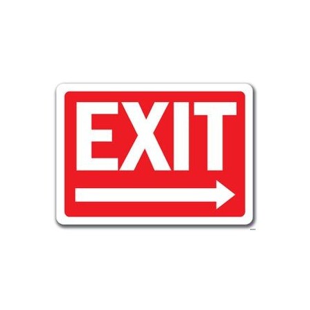 Signmission Safety Sign, 14 in Height, Plastic, 10 in Length, Exit Right MISC-Exit Right
