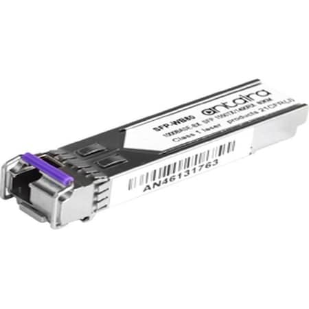 Antaira 1.25G Gigabit SFP Transceiver WDM-B, SM/LC/80KM/24.0dB/TX:1550nm RX:1490nm, 0C-70 SFP-WB80