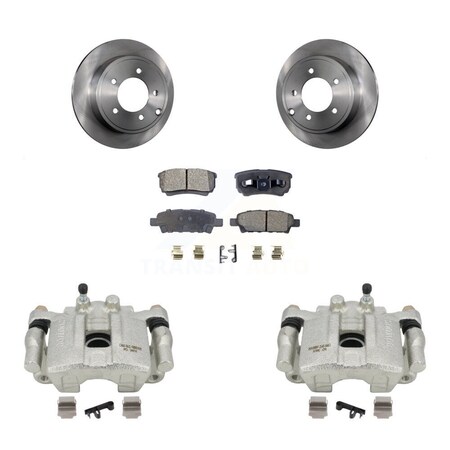 Transit Auto Rear Brake Caliper Rotor Ceramic Pad Kit For 2008-2009 Dodge Caliber W/ Casting No 3503 KC8-100016T