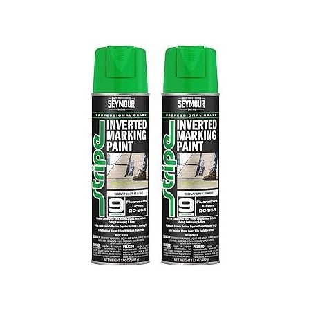Seymour Midwest Stripe 9-Series Inverted Ground Marking Paint, Fluorescent Green net 17oz., 2PK 20968-2