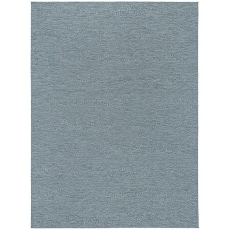 Homeroots 9' X 12' Aqua And Ivory Geometric Indoor Outdoor Area Rug 551538