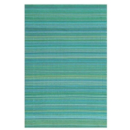 Border Concepts Outdoor Mat, 6 ft L, 9 ft W, Mixed, Reversible Pattern, Plastic Rug, Tropical 21374