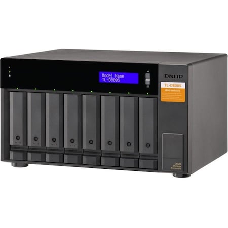 Qnap 8-bay desktop SATA JBOD expansion unit with a QXP-800eS-A1164 PCIe SATA host card TL-D800S-US