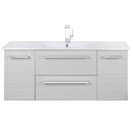 Cutler Silhouette Collection 48 in Wall Mount Bathroom Vanity - 2 Doors, 2 Drawers, White Chocolate FV-W/CHOCOLATE48