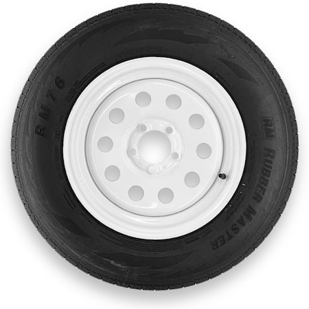 Rubbermaster - Steel Master ST205/75R15 10 Ply 5 On 4.5 Bolt, White Wheel Assemblies 599552