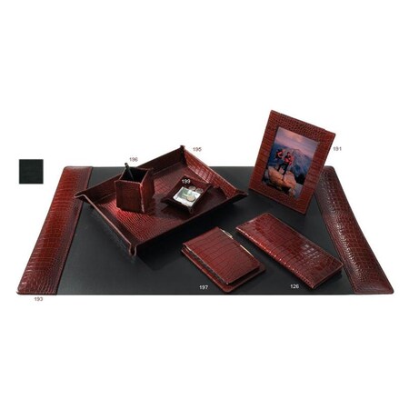 Fixturesfirst Leather Letter Tray - Black FI2645405