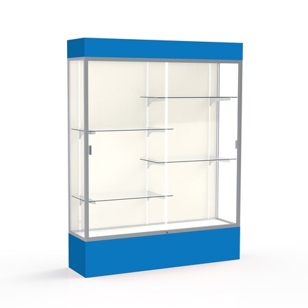 Ghent Lighted Floor Display Case 60x80x16, Plaque, Satin 3175PB-SN-RY
